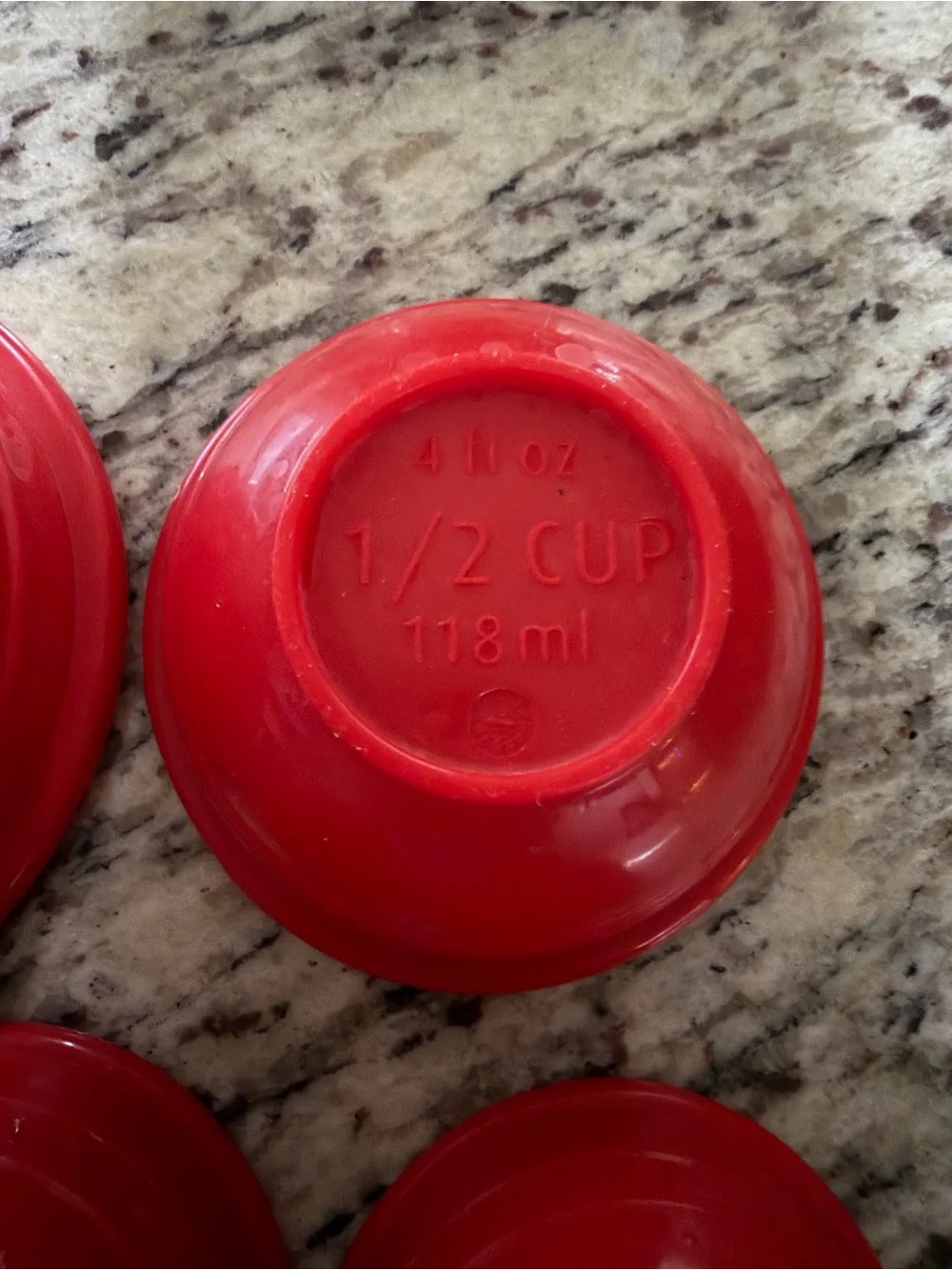 Le Creuset silicone Prep Bowls, set of 4 in Cerise red